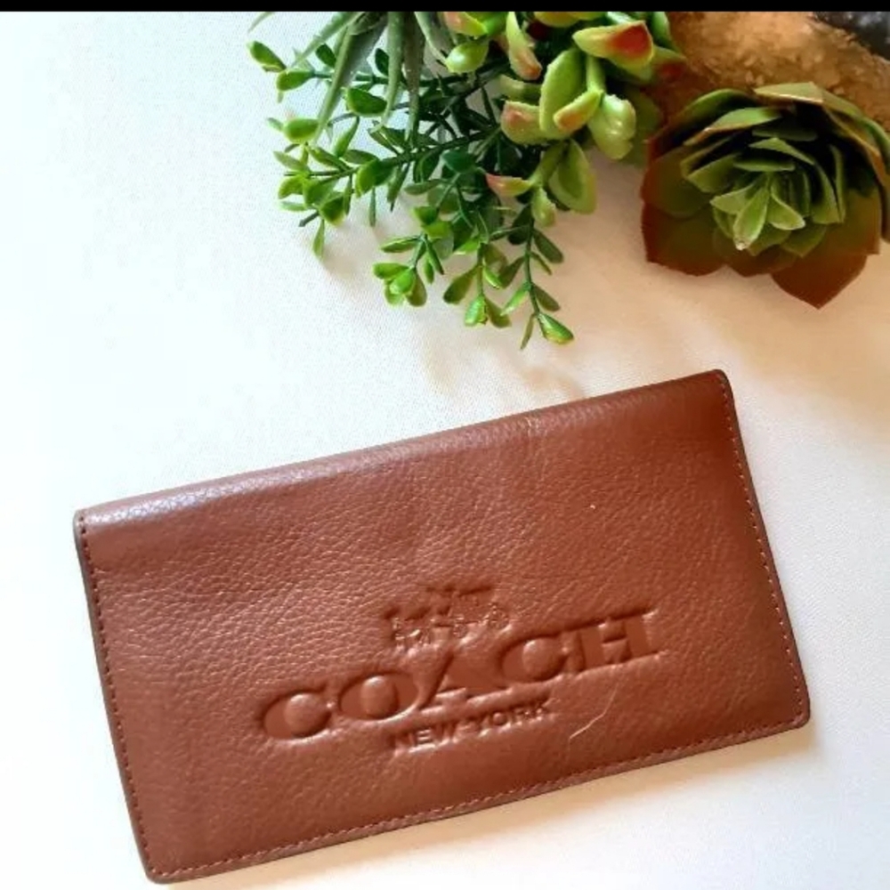 COACH Leather Cheque Book Holder